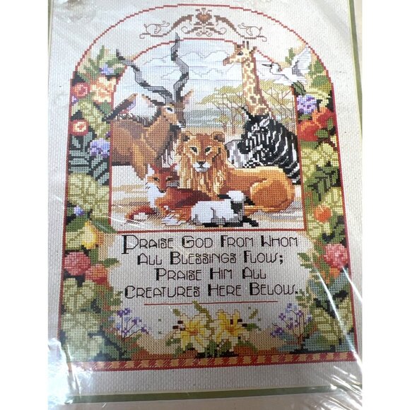 Bucilla Counted Cross-Stitch Kit "Praise God" Sampler 11x14 Nancy Rossi Design - Picture 1 of 4